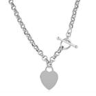 Sterling Silver Heart Tag Toggle Necklace