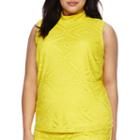 Bisou Bisou Sleeveless Mock-neck Diamond Lace Top - Plus
