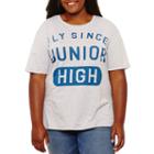Short Sleeve Scoop Neck Graphic T-shirt-juniors Plus