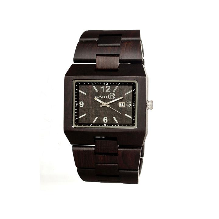 Earth Wood Rhizomes Dark Brown Bracelet Watch With Date Ethew1202