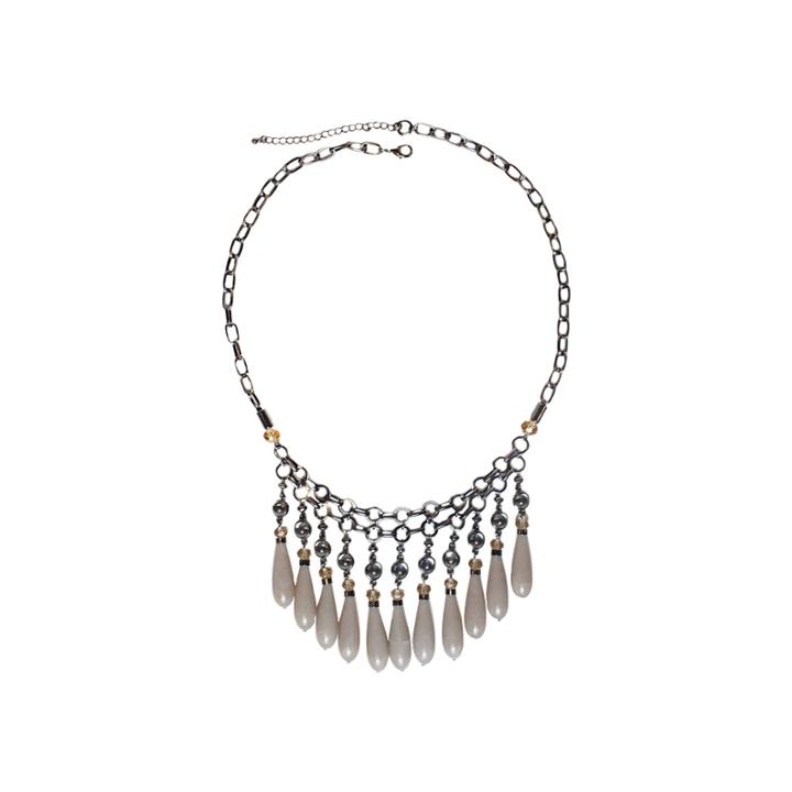 Mixit&trade; Gray-tone Pink And Neutral Bead Drop Statement Necklace