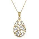 Womens 10k Gold Pear Pendant Necklace