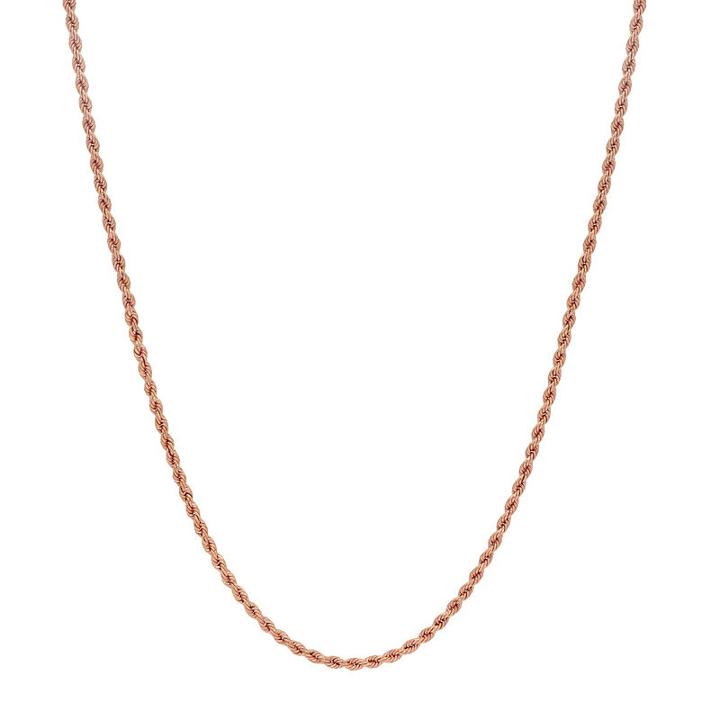 Made In Italy 14k Gold 14k Rose Gold Hollow Rope 18 Inch Chain Necklace