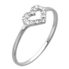 Itsy Bitsy Womens Clear Sterling Silver Delicate Ring