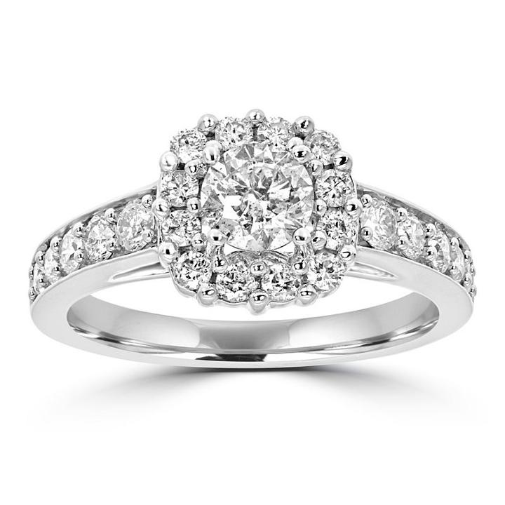 Womens 1 1/5 Ct. T.w. Round White Diamond 14k Gold Engagement Ring