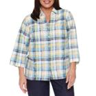 Alfred Dunner Long Sleeve Plaid Button-front Shirt-plus