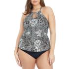 St. John's Bay Floral Tankini Swimsuit Top-plus