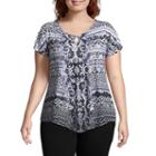 Unity World Wear Flutter Tee With Crochet Back - Plus