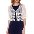 Rabbit Rabbit Rabbit Design Elbow Sleeve V Neck Shrug