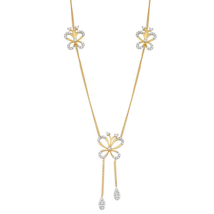 Womens 1/2 Ct. T.w. White Diamond Butterfly Pendant Necklace