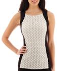 Liz Claiborne Sleeveless Jacquard Knit Squareneck Tank Top