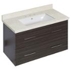 36-in. W Wall Mount Dawn Grey Vanity Set For 3h8-in. Drilling Beige Top White Um Sink