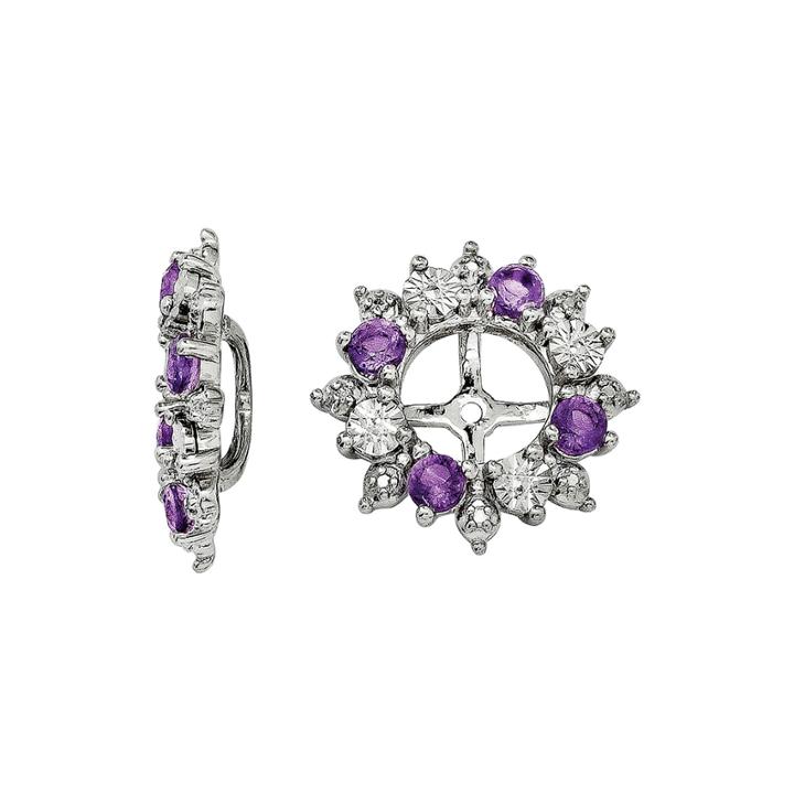 Genuine Amethyst Sterling Silver Earring Jackets