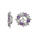 Genuine Amethyst Sterling Silver Earring Jackets