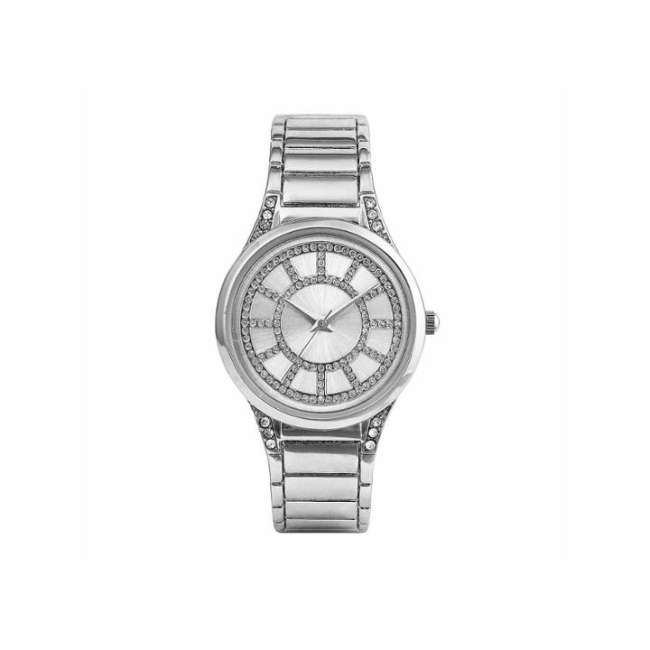 Mixit Womens Silver Glitter Bangle Watch