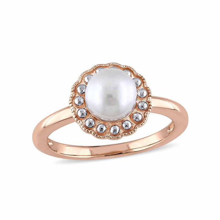 Womens White 10k Gold Cocktail Ring