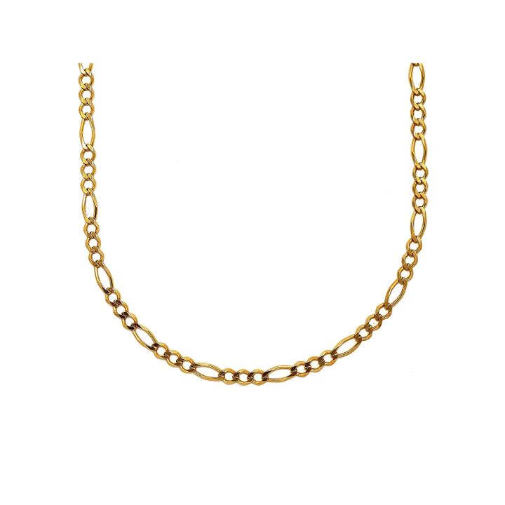 Mens 18k Yellow Gold Over Silver 24 Figaro Chain Necklace