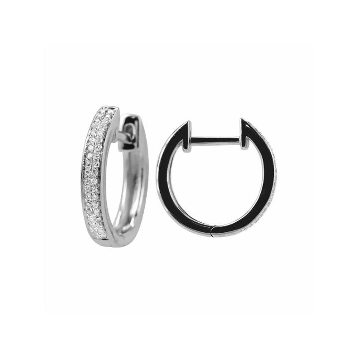 1/7 Ct. T.w. White Diamond Sterling Silver Hoop Earrings