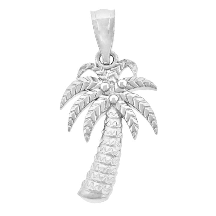 Sterling Silver Diamond Cut Pal Tree Charm Pendant