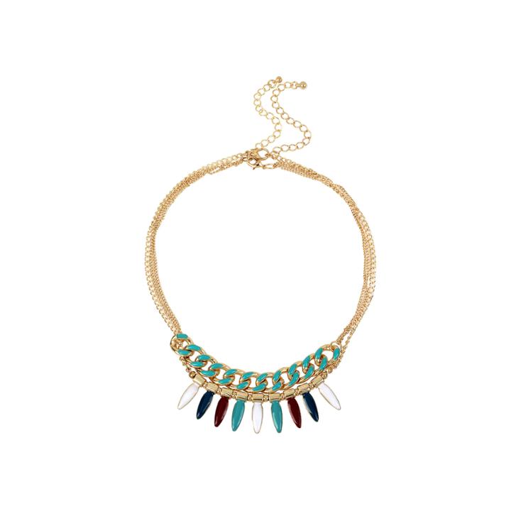 Bleu&trade; Gold-tone Mixed Stone And Link Layered Necklace
