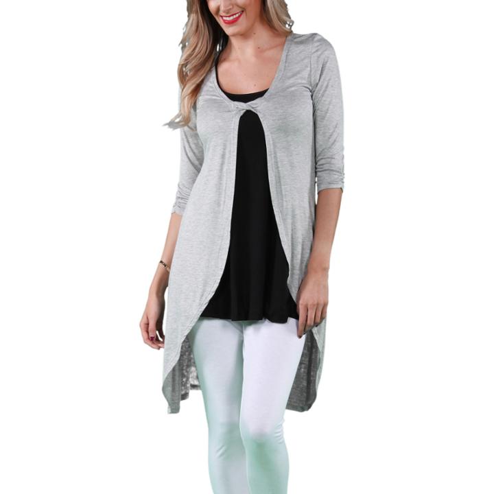 24/7 Comfort Apparel Women's Front Twist Long Shrug