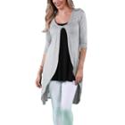 24/7 Comfort Apparel Women's Front Twist Long Shrug