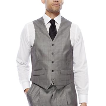 Steve Harvey Black & White Plaid Vest - Classic