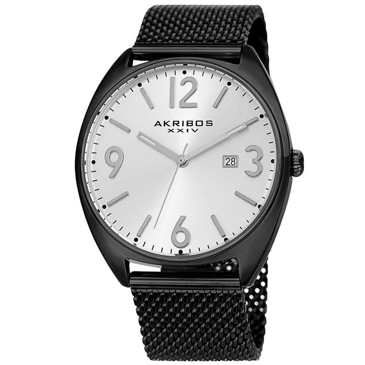 Akribos Xxiv Mens Black Strap Watch-a-1026bk