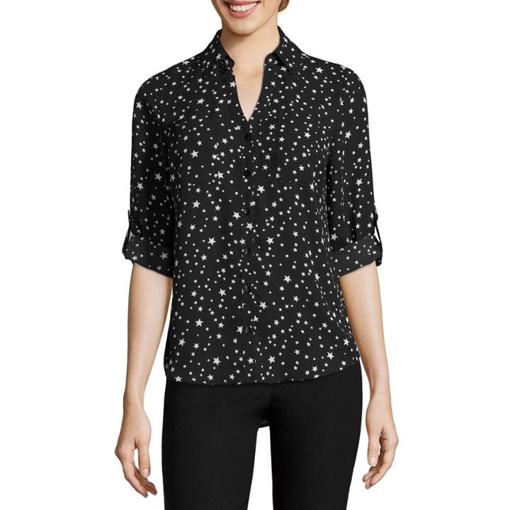 By & By Long Sleeve Blouse-juniors