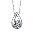 Sirena Womens 1/2 Ct. T.w. Genuine White Diamond Pendant Necklace