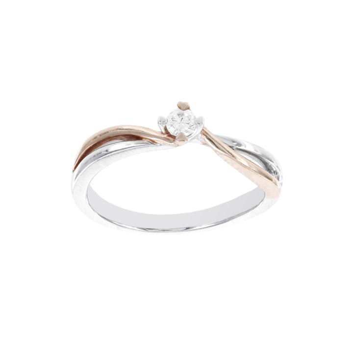 Lumastar 1/10 Ct. T.w. Diamond Two-tone 10k Gold Promise Ring