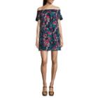 Decree Smocked Off The Shoulder Dress - Juniors