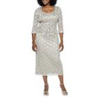 R & M Richards 3/4 Sleeve Embellished Jacket Dress-petite Short