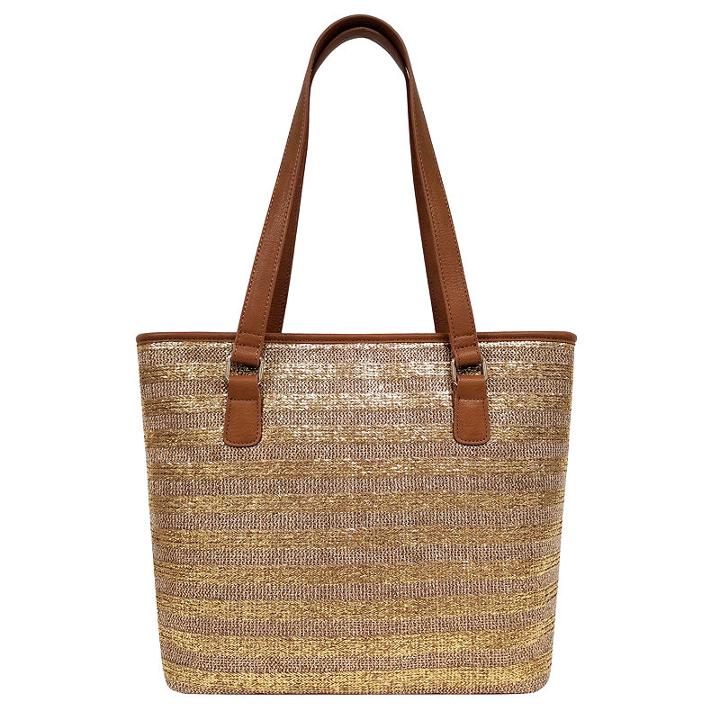 St. John's Bay Metallic Straw Tote Bag