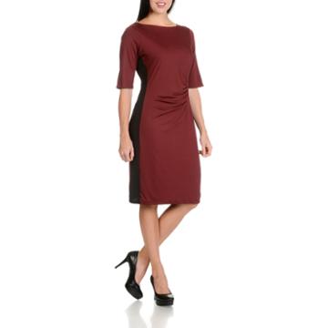 Larry Levine Side Shirred Half Sleeve Dress