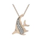 Diamond-accent 10k Rose Gold Angelfish Mini Pendant Necklace