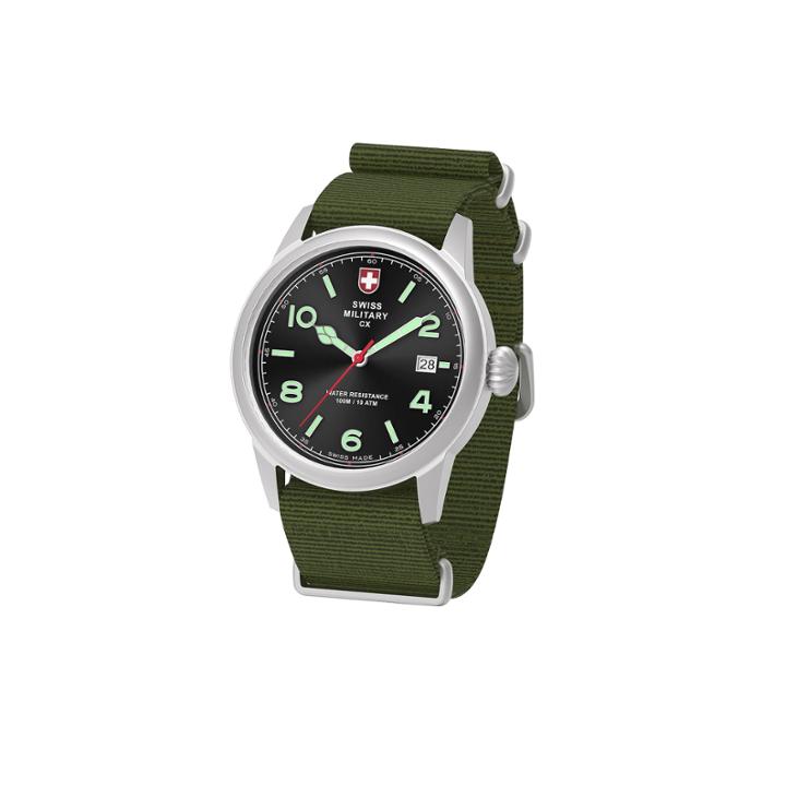 Swiss Military By Charmex Vintage Mens Green Strap Watch-78335 8 A