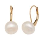 Genuine White Pearl Round Drop Earrings