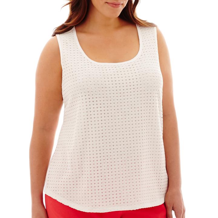 Liz Claiborne Lace-front Tank Top - Plus