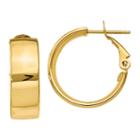 Made In Italy 14k Gold 15mm Round Hoop Earrings
