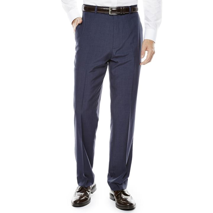 Stafford Crosshatch Flat-front Dress Pants - Classic Fit