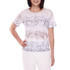 Alfred Dunner Acadia Short-sleeve Texture Tee - Petite