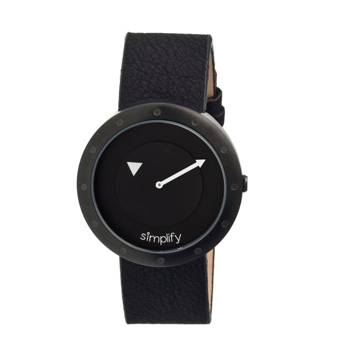 Simplify Unisex The 2200 Black Leather-band Watch Sim2206