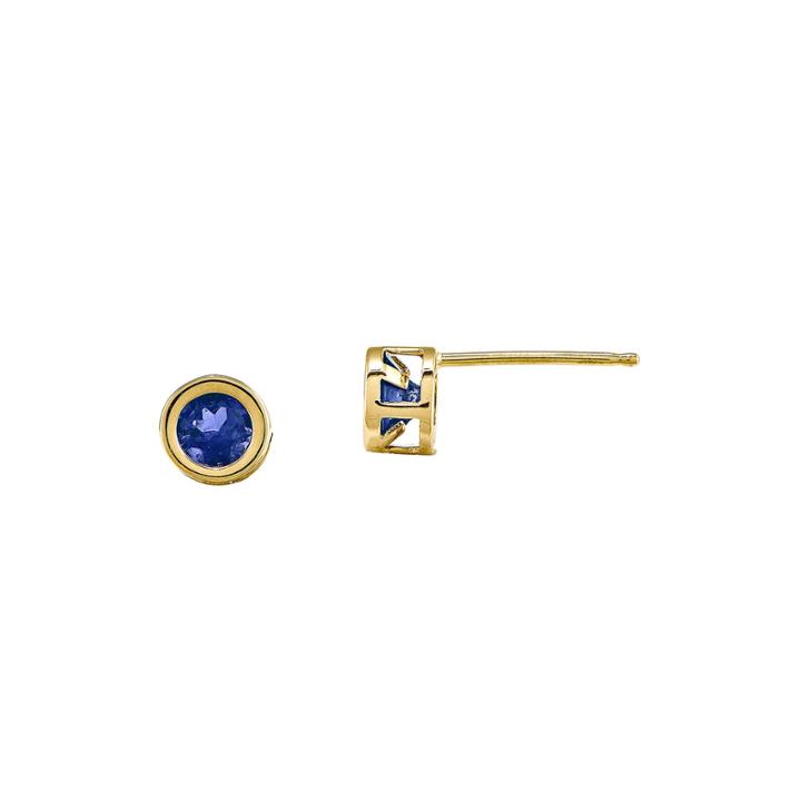 Genuine Blue Sapphire 14k Yellow Gold Earrings