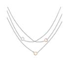 14k Gold Over Silver Sterling Silver 3-strand Heart Necklace