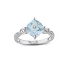 Genuine Blue Topaz And Diamond-accent Ring