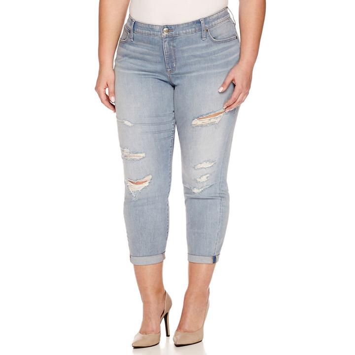 Boutique + Denim 27 Ripped Ankle Jeans - Plus