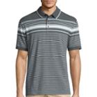 Claiborne Short Sleeve Stripe Cotton Blend Polo Shirt