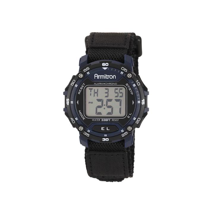 Armitron Mens Black Strap Watch-40/8291blu