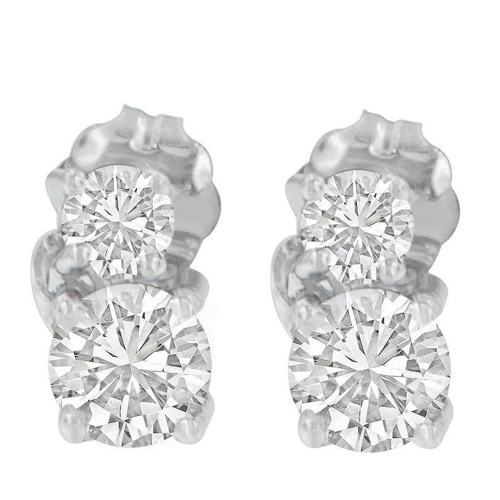 3/4 Ct. T.w. White Diamond 15mm Round Stud Earrings